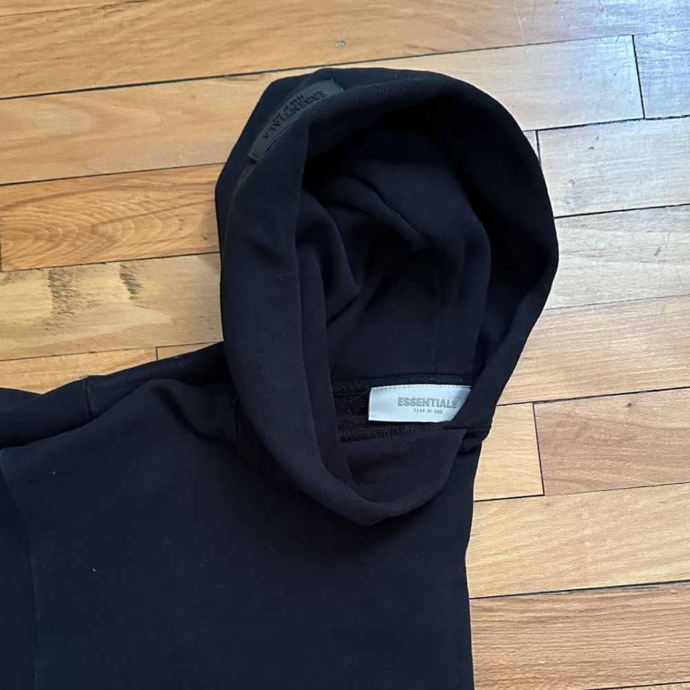 Essentials Jet Black Pullover Hoodie - Picture 3 of 3